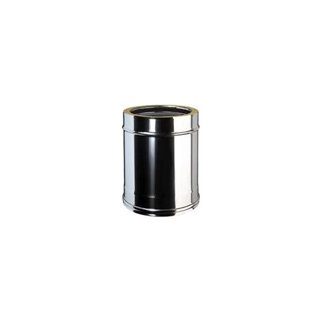 Tubo doppia parete coibentato da 33 cm, acciaio inox  80-130 mm