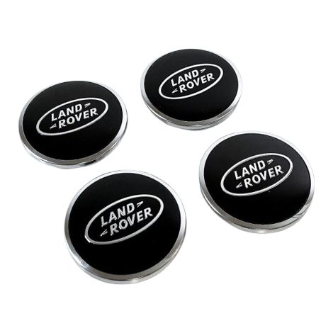 Lot de 4 enjoliveurs centraux noirs Land Rover pour Range Rover Sport, Evoque, Velar et Discovery (63 mm). (1/4)