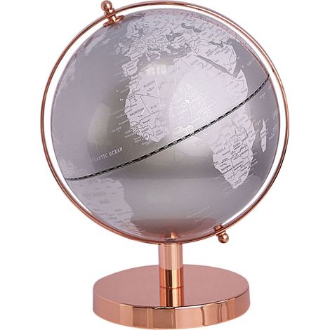 Globo terráqueo de mesa moderno giratorio con base de metal en rosa dorado 28 cm Cabot