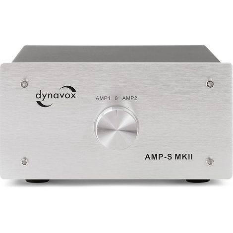 Pupitre de sélection ampli/Enceinte, Chassis en métal, Plastron de 4 mm en Aluminium, Bornes à Visser et fiches Bananes, Coloris argenté (1/5)