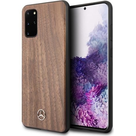 Estuche rígido Mercedes MEHCS67VWOLB S20+ G985, color marrón, línea de madera y nogal. (1/5)