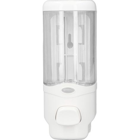 Distributeur de savon manuel transparent et étanche, à fixer au mur, pour salle de bain et cuisine, 300 ml (1/5)