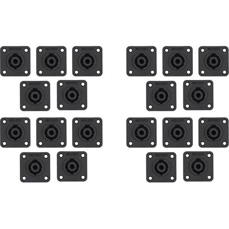 20 piezas de conector hembra de 4 pines NL4, conector de alimentación de audio, convertidor de amplificador de altavoz con bloqueo.