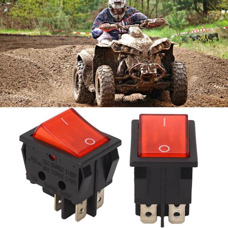 Convient pour 10 interrupteurs à bascule carrés à LED, 4 broches, ON/OFF, bipolaire unidirectionnel, convient aux applications automobiles et marines, AC250V, 16A.