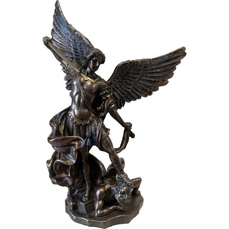 Statuette Saint Michel de couleur bronze (1/5)