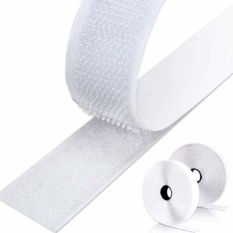 8M doppelseitiges selbstklebendes Kratzband, selbstklebende Kratzstreifen für Wandbehänge und Teppiche, 20 mm (weiß) LO-Ron