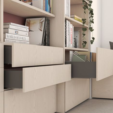 Emuca Cassetto da esterno Vertex 40kg, altezza 131mm, profondità 450mm, Acciaio, Grigio Antracite (1/5)