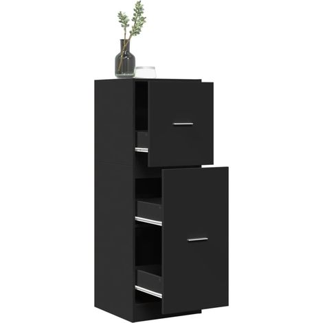 Apothekerschrank Schwarz 40x41x118 cm Holzwerkstoff