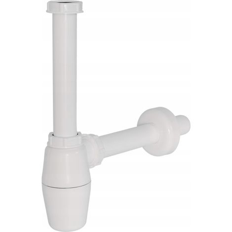 Waschbecken-Siphon-Ablauf, weiß, verstellbar, PVC