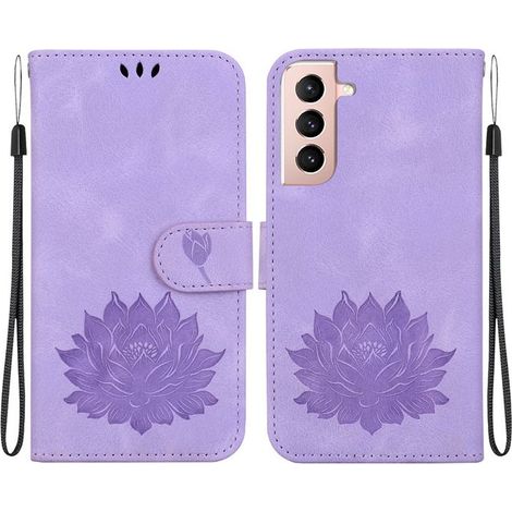 Coque pour Samsung Galaxy S21+/S21 Plus 6.7\", Etui Housse en Cuir PU, Portefeuille Fermeture Magnétique Case,Lotus violet (1/5)