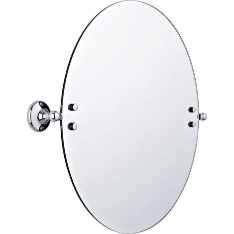 Milano Elizabeth Wall Mounted Bathroom Round Tilt Shaving Vanity Mirror - Chrome