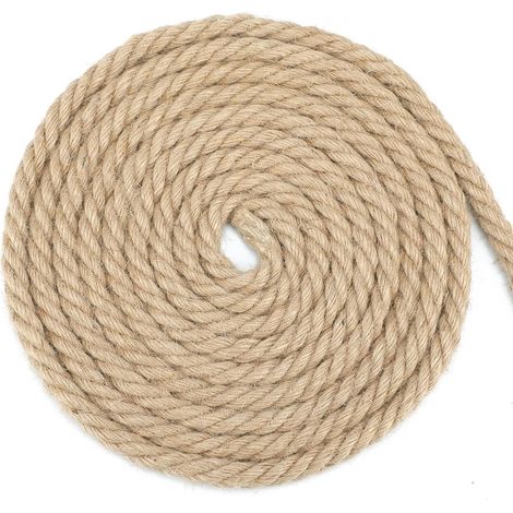 1 Corde en jute, 12 mm, 4 plis, 10 m, solide, jardinage, camping, décoration (1/5)
