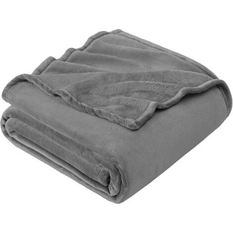 Couverture Polaire pour canapé - Chaude et Douce - pour canapé, lit, Fauteuil, Toutes Saisons - Lit Simple - 130 x 160 cm - Gris (1/5)
