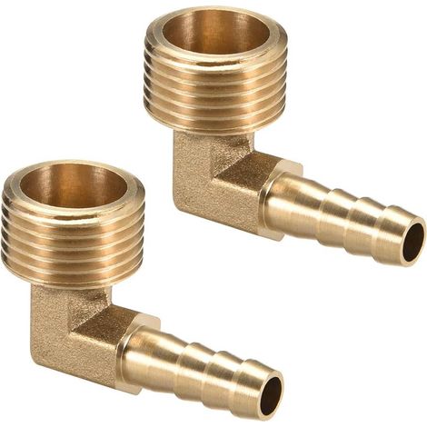 Raccord adaptateur pour tuyau cannelé en laiton coudé à 90° vers raccord mâle G (1/5)