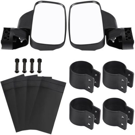 QORVA- Rétroviseur latéral de moto réglable, conception convexe pour UTV Polaris Ranger RZR Can Am (1/5)