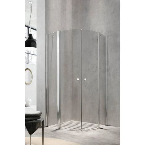 Glass - Box Doccia Semicircolare Apertura Battente 77,5/79 Cm Lula Ur 5 Mm H.190 Cm - Vetro Trasparente 5 Mm