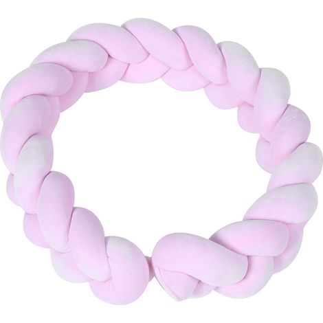 Coussin serpent noué moelleux pour lit bébé, protège-barrière tressé rose 1,5 m, décoration douce pour chambre de nourrisson (1/5)
