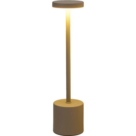 LED-Tischlampe mit wiederaufladbarer Batterie, Metall, 34 cm