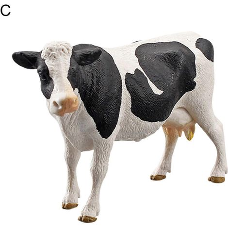 Figurine de vache Simmental en plastique massif, finition soignée, idéale pour la décoration de bureau.-C (1/5)
