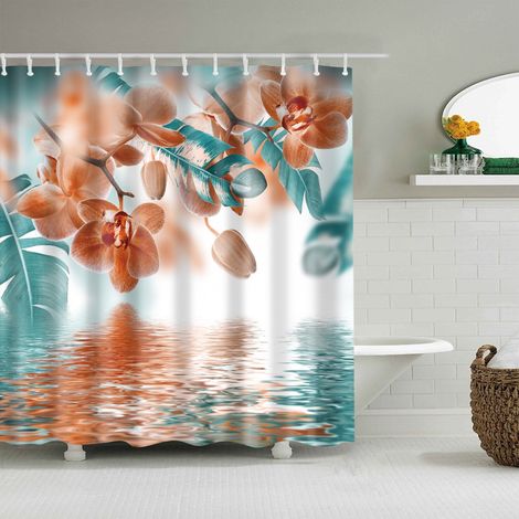 Rideau De Douche - Polyester Imprimé Numérique - 90 x 180 cm - Pour Baignoire Et Cabine De Douche - 1 Pièce (1/3)