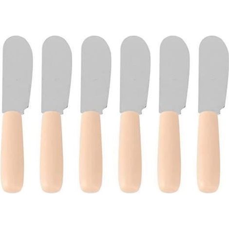 Lot de 6 couteaux à beurre - Ustensiles de cuisine pour tartiner, fromage, épices multicolore BARATTE A BEURRE (1/5)