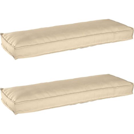 Pallet Cushion Set 2 pcs Beige 120 x 40 x 8 cm Oxford fabric vidaXL (1/5)