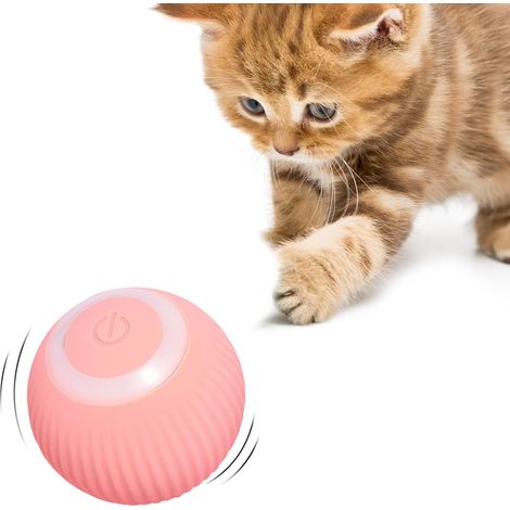 Jouet pour chat balle rotative avec LED rechargeable USB trois cent soixante degrés pour divertir et stimuler votre animal