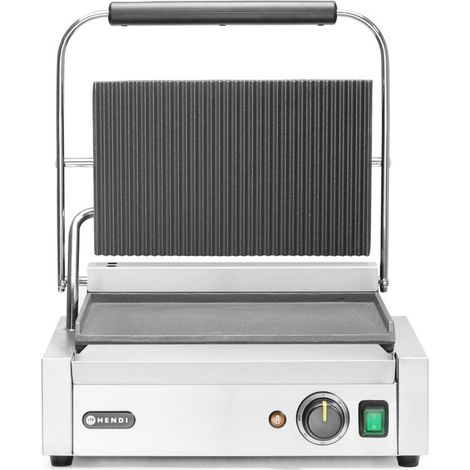 Griglia a contatto PANINI, piano scanalato, fondo liscio, 2200W - Hendi 263662 (1/5)