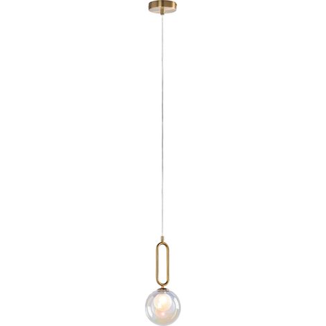Suspension ROSEHIP G9 1x MAX 25W métal champagne, verre multicolore H: 150cm Ø15cm dimmable (1/4)