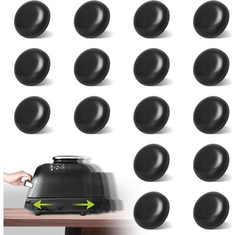 Set de 16 coussins autocollants noirs pour appareils électroménagers roulettes de comptoir Kitchen Essentials Home Essentials gadgets (25mm) (1/5)