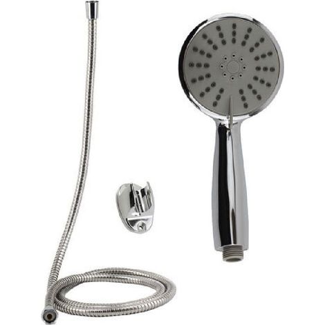 TRADE SHOP - Kit Doccetta Doccino Bagno Tondo Soffione Doccia Con Laccio 1,8mt Staffa 69049 -