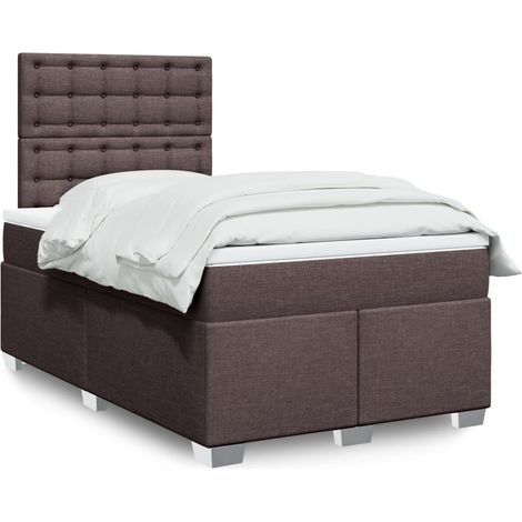 Boxspringbett mit Matratze Dunkelbraun 120x200 cm Stoff