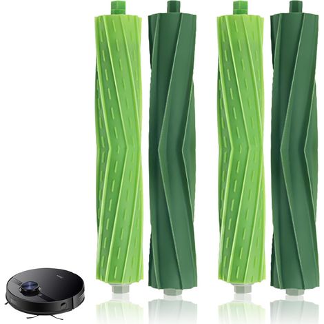 Juego de 4 accesorios de cepillo compatibles con Roomba i7 i7+ E5 E6 i3 i8+ Robot Aspirador, repuestos de casete de cepillo de goma, rodillo de repuesto, kit de rodillo extractor (1/5)