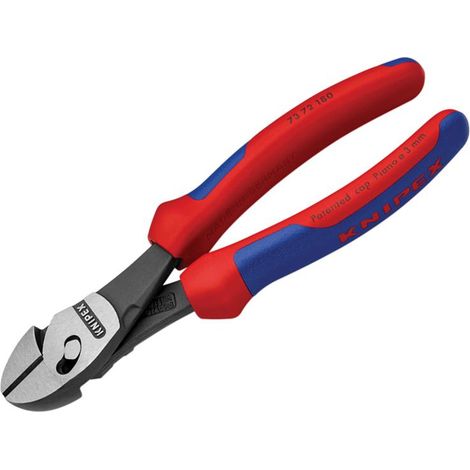 KNIPEX 73 72 180 BK TwinForce® High Performance Diagonal Cutters with multi-component handles black atramentized 180 mm (1/5)