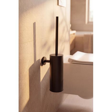 Brosse de toilette EDEN avec support mural BASS Noir mat