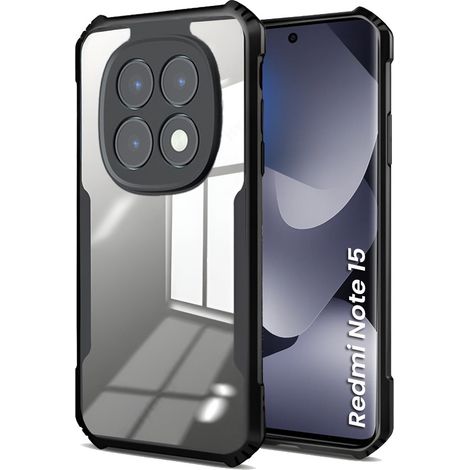 Custodia per Xiaomi Redmi Note 15 5G / Poco M8 5G, ibrida anticaduta, nera (1/5)