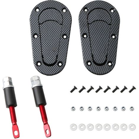 Loquet de capot universel à dégagement rapide style fibre de carbone avec jeu de clés FT (1/5)