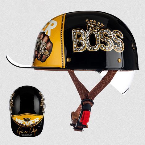 Casque rétro style casquette de baseball, conçu pour des trajets sécurisés (Size XL: 59–60 cm)