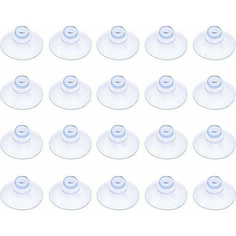Lot de 20 petites ventouses transparentes en plastique, sans crochet, 30 mm (1/5)
