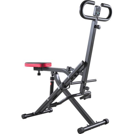 Klappbare Kniebeugenmaschine für Zuhause, 12 einstellbare Widerstandsstufen, Gesäß- und Beintraining, einfach aufzubauen, Schwarz (1/5)