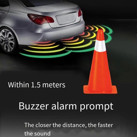 Kit de capteurs de stationnement universel pour voiture, avec 4 capteurs, avertisseur sonore et radar de recul. Système de sonde et indicateur d'alerte. (1/5)