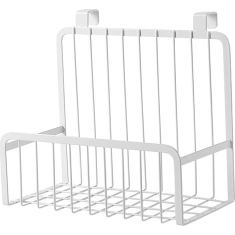 Mueble de almacenamiento metálico de pared – mesita de noche – fácil instalación – resistente – blanco – dormitorio