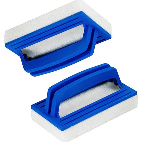 Set mit 2 Poolbodenbürsten, Poolfolien-Reinigungsschwämmen, Kunststoff-Wasserlinienschwämmen mit Griff zur Reinigung von Spa-Wänden (1/5)