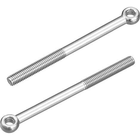 Quatre boulons à œil, en acier inoxydable 304, adaptés aux machines en acier inoxydable 304, aux boulons à œil de vannes à guillotine et aux fixations de tuyaux en acier (M8 x 100 mm). (1/5)
