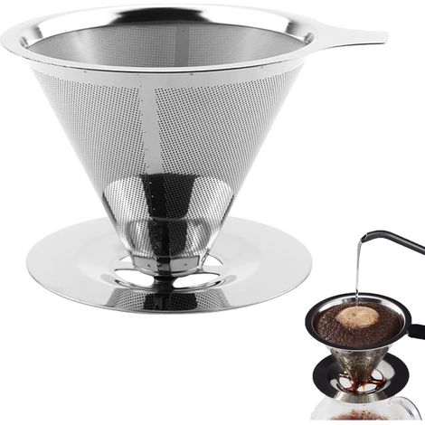 Wiederverwendbarer Kaffeefilter, Filter für manuellen Filterkaffee, Spezialfilter für manuellen Filterkaffee, papierloser Filterhalter, Edelstahl-Kaffeefilter für manuelle Kaffeemaschinen