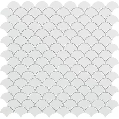 Mosaïque pâte de verre NORDIC - Ecaille Blanc Mat - boîte de 0.87 m2 - Ecaille Blanc Mat - boîte de 0.87 m2