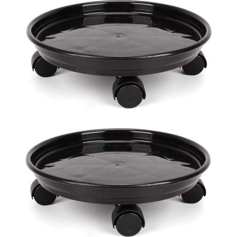 ZVD-2 Pcs Chariot Support de Plante avec 4 Roulettes Universelles pour Déplacer Facilement des Pots Lourds (1/4)