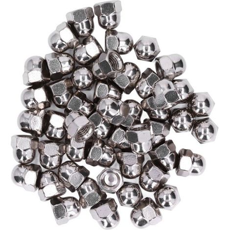 HURRISE Écrou de capuchon (M4)50 Pièces écrou Borgne En Acier Inoxydable 304 Accessoire De Fixation Kit quincaillerie ecrou Mch (1/4)