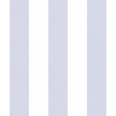 Papier peint chambre bébé à rayures gris & blanc Tapisserie grise & violette à rayures Papier peint intissé lavable pour chambre enfant (1/4)