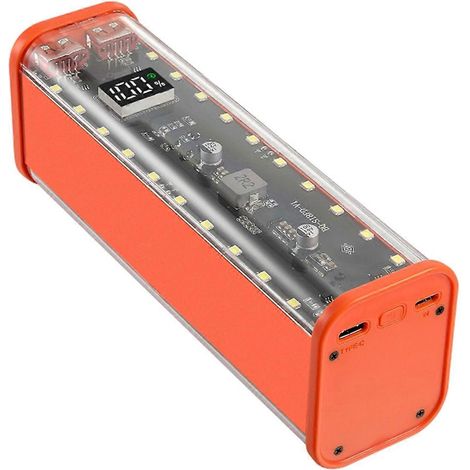 Boîtier de batterie externe DIY orange à 8 emplacements pour accus 18650 (1/5)